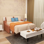 Vertical Murphy Bed with Sofa and Gas Struts - Orange