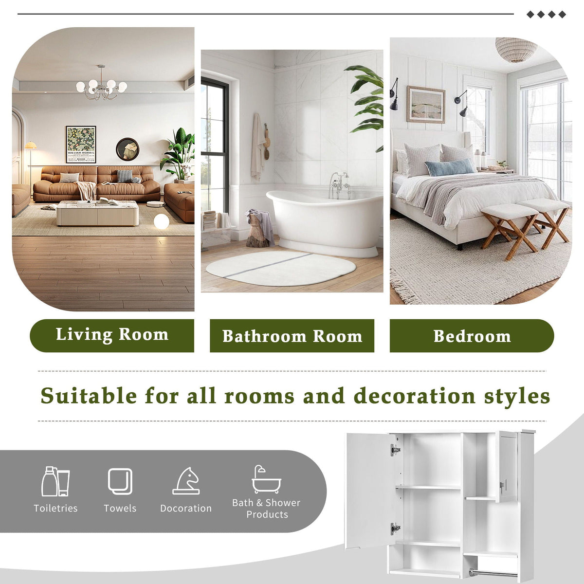 Modern Wall Mounted Bathroom Medicine Cabinet