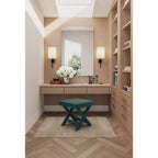 Accent Bench with Piped Cushion and Solid Wood Frame - Multiple Colors