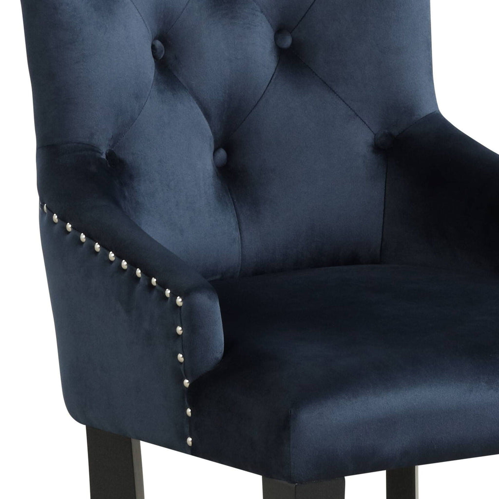 Varian II Side Chair with Tufted Backrest - Dark Navy