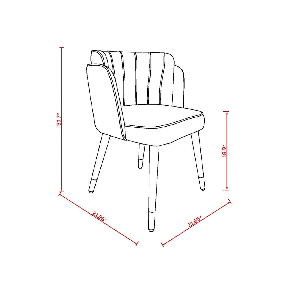 Modern Dining Chair with Solid Wood Frame and Wave Stitching - Multiple Colors