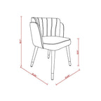 Modern Dining Chair with Solid Wood Frame and Wave Stitching - Multiple Colors