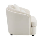 Beige Linen Arm Chair with Toss Pillow - Mariko Collection