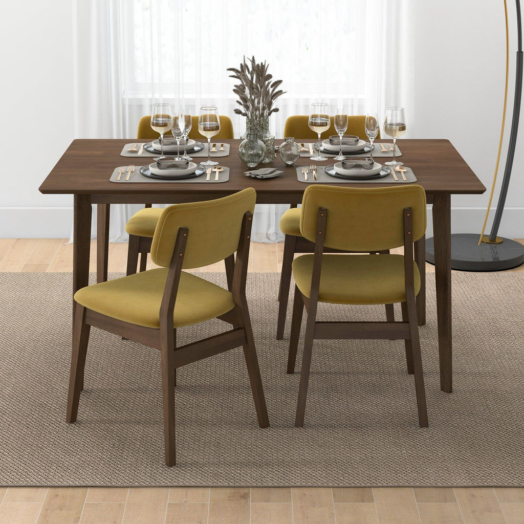 Solid Back Side Chair Set with Mid-Century Modern Design - Multiple Colors