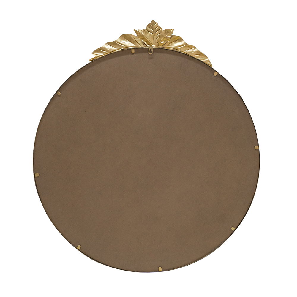 Large Round Wall Mirror With Metal Frame - Gold