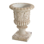 Garden Urn, Antique White, 27" H with Drainage Hole