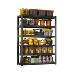 Heavy Duty Metal Garage Shelving Unit with Adjustable Shelves - Black