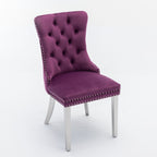 Contemporary Upholstered Dining Chair Set with Nailhead Trim - Multiple Colors