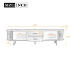 TV Stand Entertainment Center with Storage and Sliding Doors - Dark Brown