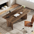 Vintage Executive Desk with Thickened Tabletop – Light Brown or Dark Brown