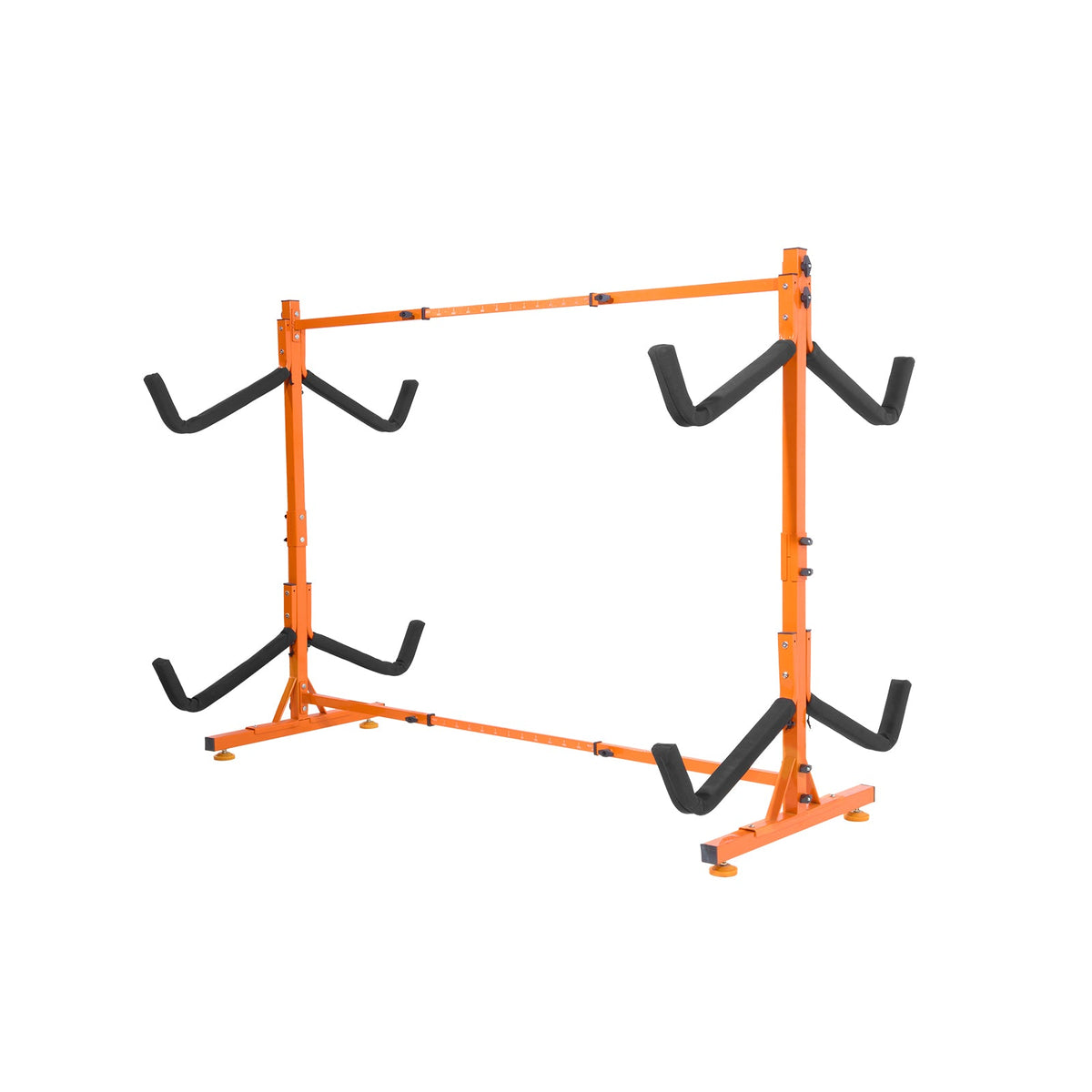 Freestanding Kayak Storage Rack with Adjustable Width - Orange or Natural