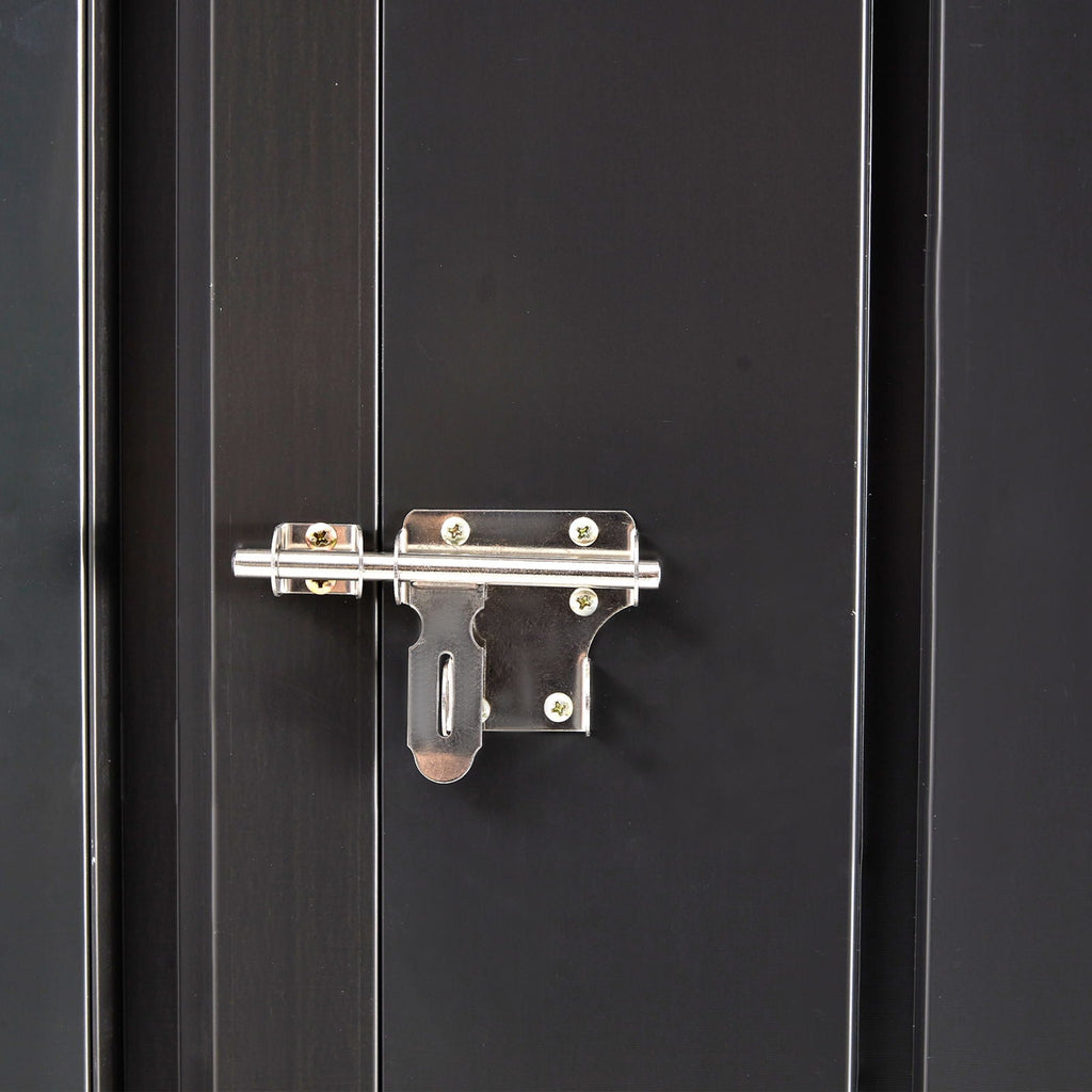 Outdoor Steel Storage Shed with Lockable Door - Black