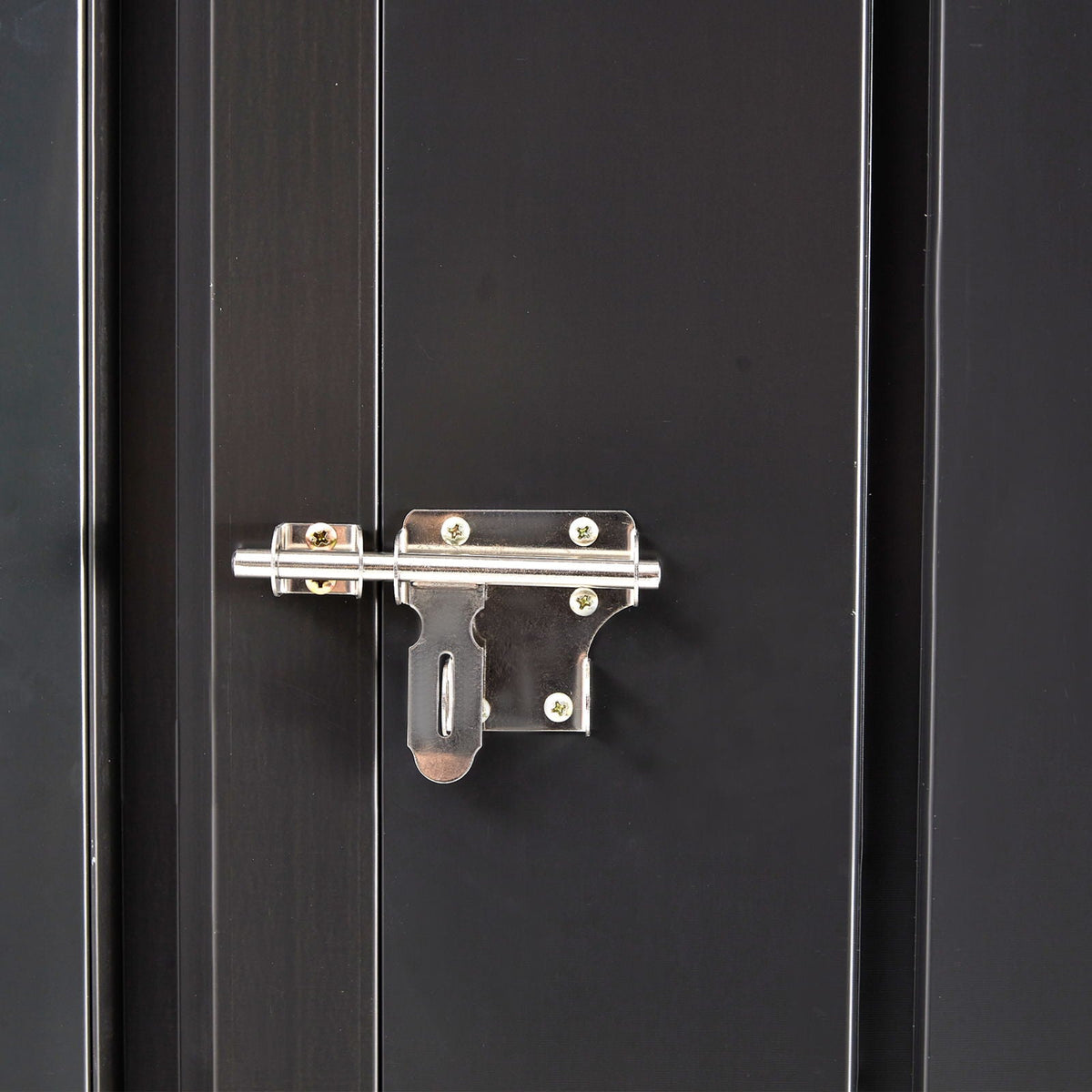 Outdoor Steel Storage Shed with Lockable Door - Black