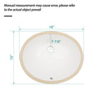 Ceramic Oval Undermount Bathroom Sink with Overflow - White