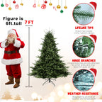Full-Shaped 6 Ft Christmas Tree with 1673 PE/PVC Tips - Green