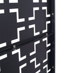 Freestanding Metal Privacy Screen with Durable Construction - Black