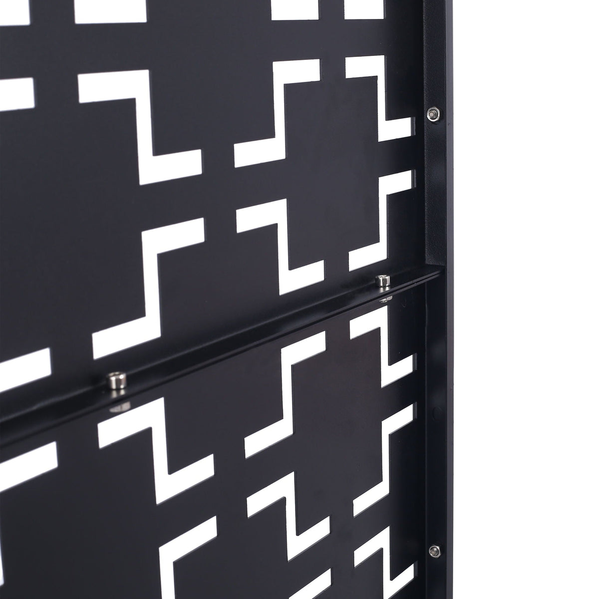 Black Metal Room Divider Privacy Screen with Rust-Resistant Finish