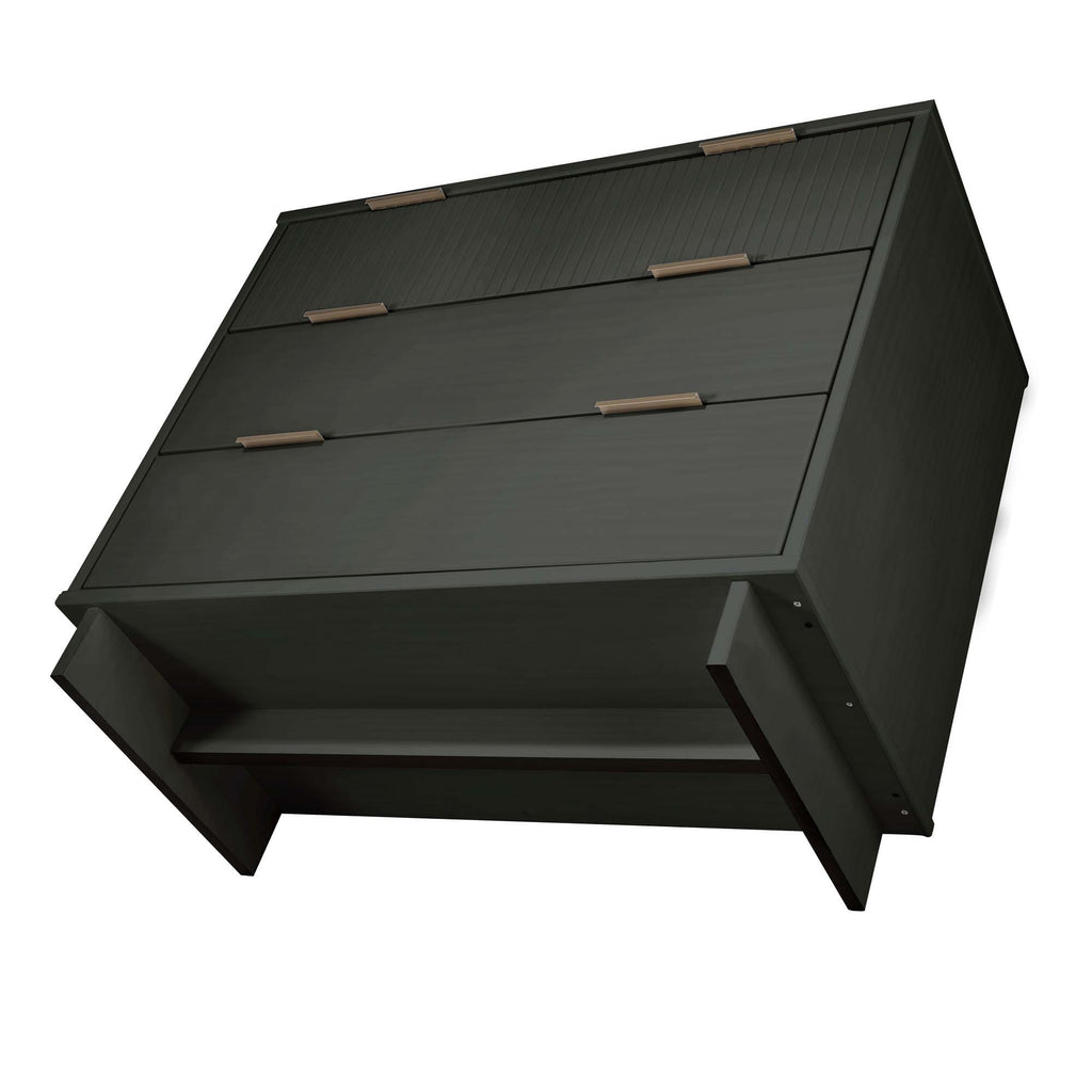 Solid Wood 3 Drawer Dresser with Ribbed Fronts - Multiple Colors