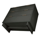 Solid Wood 3 Drawer Dresser with Ribbed Fronts - Multiple Colors