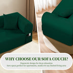 Spring Sofa with High-Quality Fabric - Green