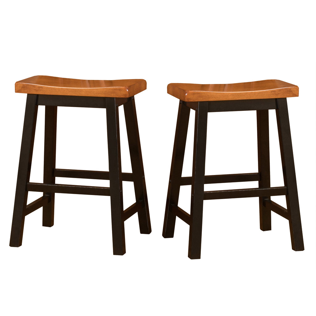 Wood 24" Saddle Stool with Saddle Seat - Walnut