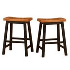 Wood 24" Saddle Stool with Saddle Seat - Walnut