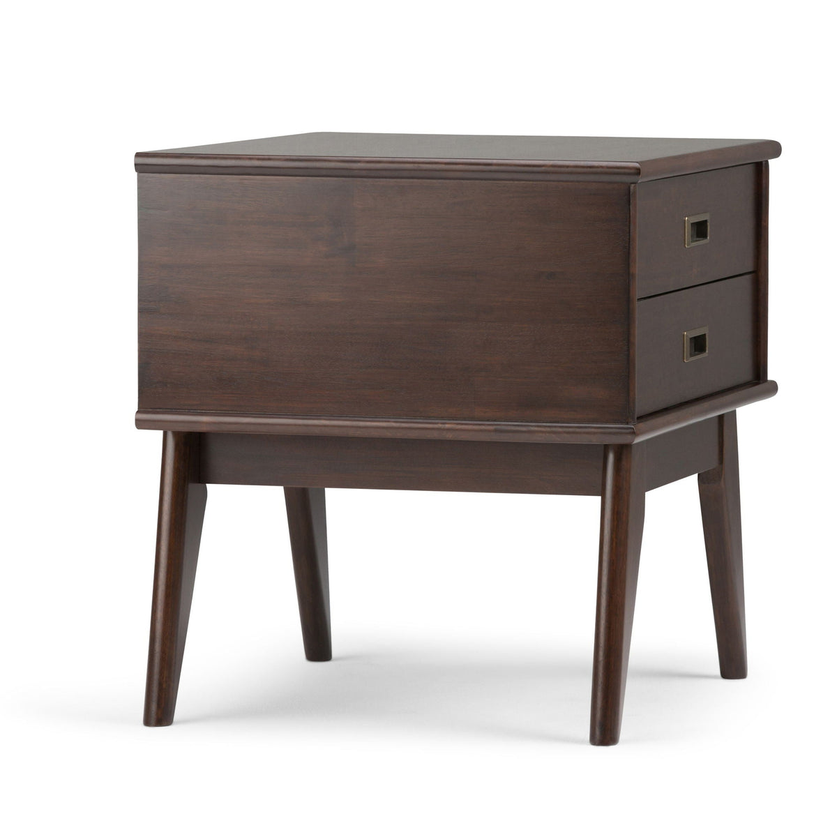 Handcrafted Mid Century End Table with Drawer – White, Dark Brown, or Light Brown