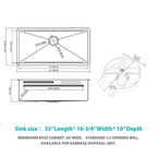 Undermount Stainless Steel Kitchen Sink with Pull Down Faucet & Ledge Workstation - Gray or Black