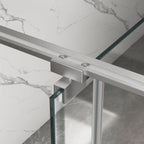 Pivot Shower Door with Tempered Glass and Soft-Close Hinge - Brushed Nickel