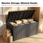260 Gallon Large Outdoor Storage Deck Box with Lockable Lid - Black