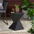 TESS Modern Side Table with Hourglass Design - Black or Natural