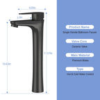 Single Handle Vessel Sink Faucet with Tall Spout - Gray or Black