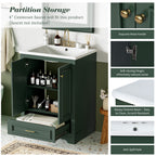 Modern Bathroom Vanity with Ceramic Sink Combo and Storage Cabinet - Multiple Colors