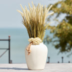 Stoneware urn vase 12"h