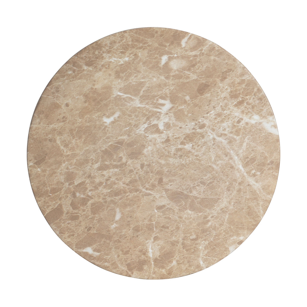 Travertine Outdoor Side Table with Pedestal Base – Gold or White