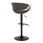 Mid Century Modern Adjustable Barstool Set with Swivel and T Footrest - Multiple Colors