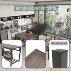 Extendable Dining Table Set with 4 Chairs – MDF and Metal