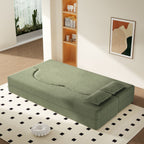 Modern Floor Sofa With 2 Pillows, Convertible Twin Size Folding Mattress - Multi-Color