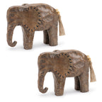 Carved Elephant Decor (Set of 2)