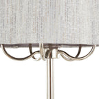 Lily Contemporary Table Lamp with Gray Linen Shade - Polished Nickel