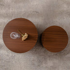 Nesting Coffee Table Set of 2 Round Wooden Tables with Space-Saving Design - Multiple Colors