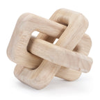 Oak wood square link decor (set of 3)