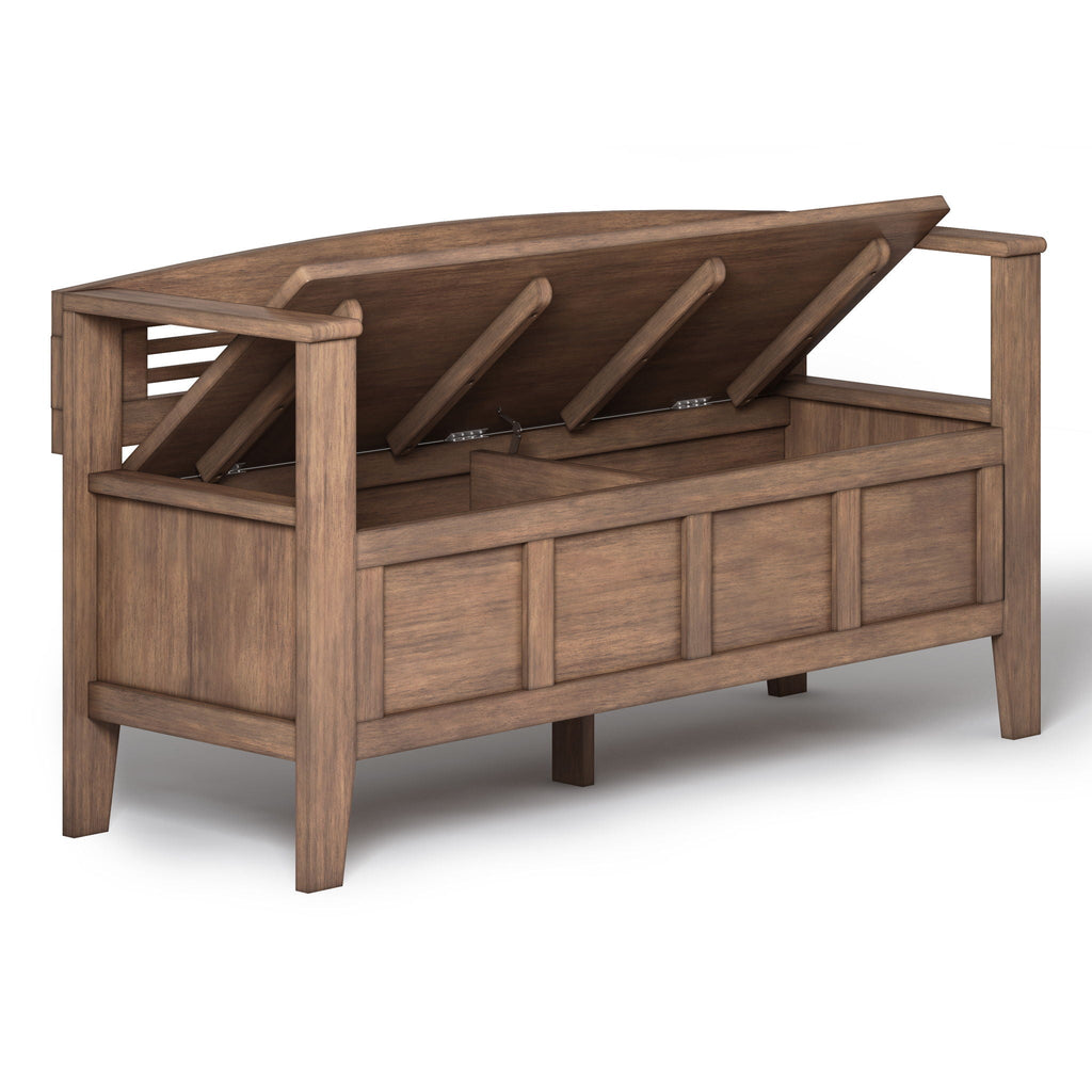 Entryway Storage Bench with Ample Storage Compartments - Rustic Natural Aged Brown