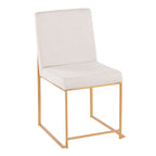 Contemporary High Back Dining Chair Set with Upholstered Seat - Multiple Colors