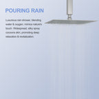10" Square Rainfall Shower Head with 360° Adjustability – Multiple Colors