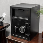 Solid Steel Keypad Depository Safe with Digital Access - Black