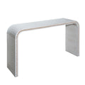 Waterfall Console Table with Seamless Curved Design - Light Brown, White, Black