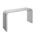 Waterfall Console Table with Seamless Curved Design - Light Brown, White, Black