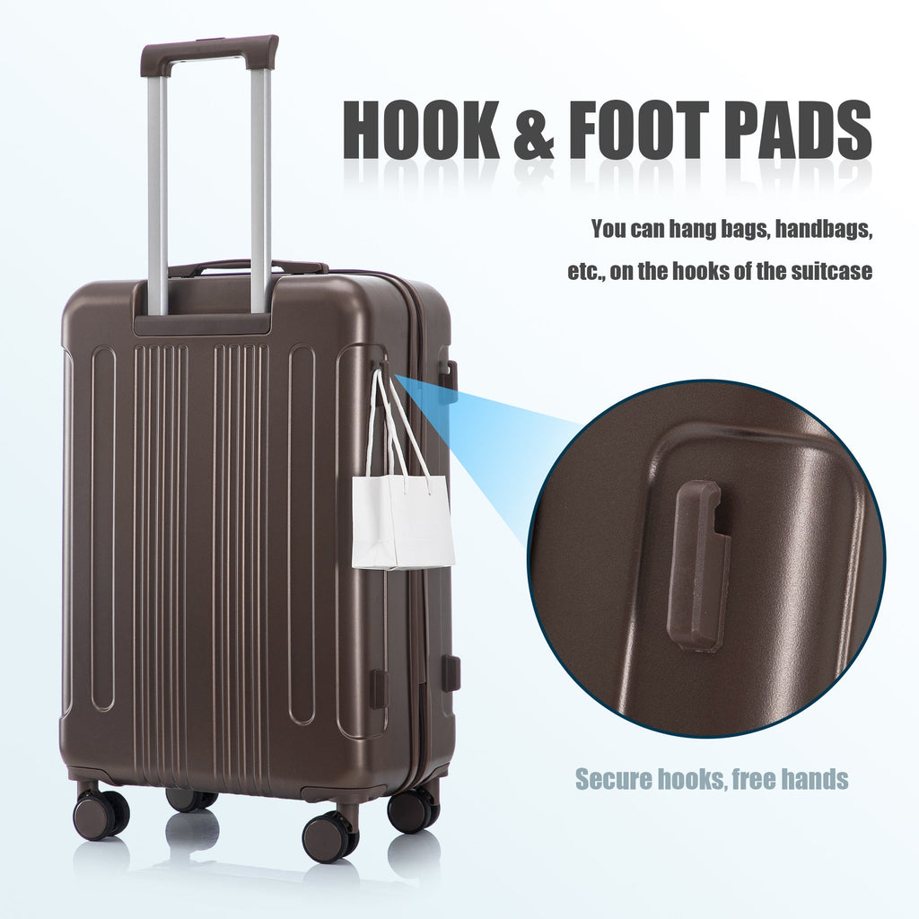 3 Piece ABS Spinner Wheel Luggage Set with Spinner Wheels - Brown
