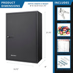 Adjustable Key Cabinet With Combination Lock - Black